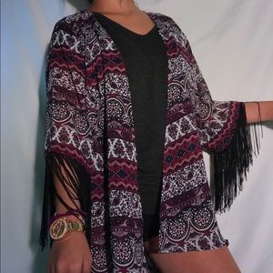 WOMEN CARDIGAN FRINGE NEW DIRECTIONS